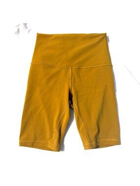 Like New Lululemon Align High-Rise Shorts 8" Gold Spice Nulu Biker Style Yoga 2